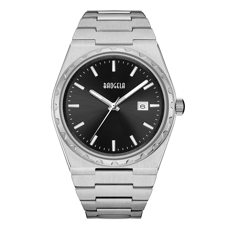 Baogela 40mm Marke All Gold Edelstahl Männer \'s Armbandwatch Classic Business 50m wasserdichte Japan Bewegung Quarz Uhr für Männer 22801