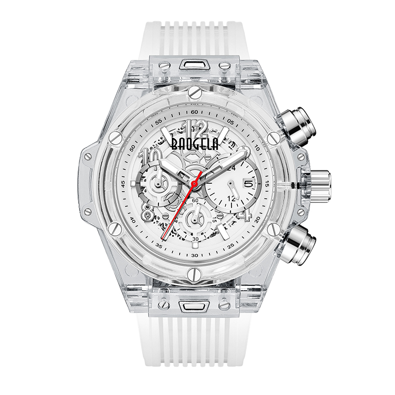 Baogela Marke Full Transparent Watch Luxus Herren Watch Mode Sport Militär Reloj kreative Männer Frauen Chronograph Quarz Uhr 20013